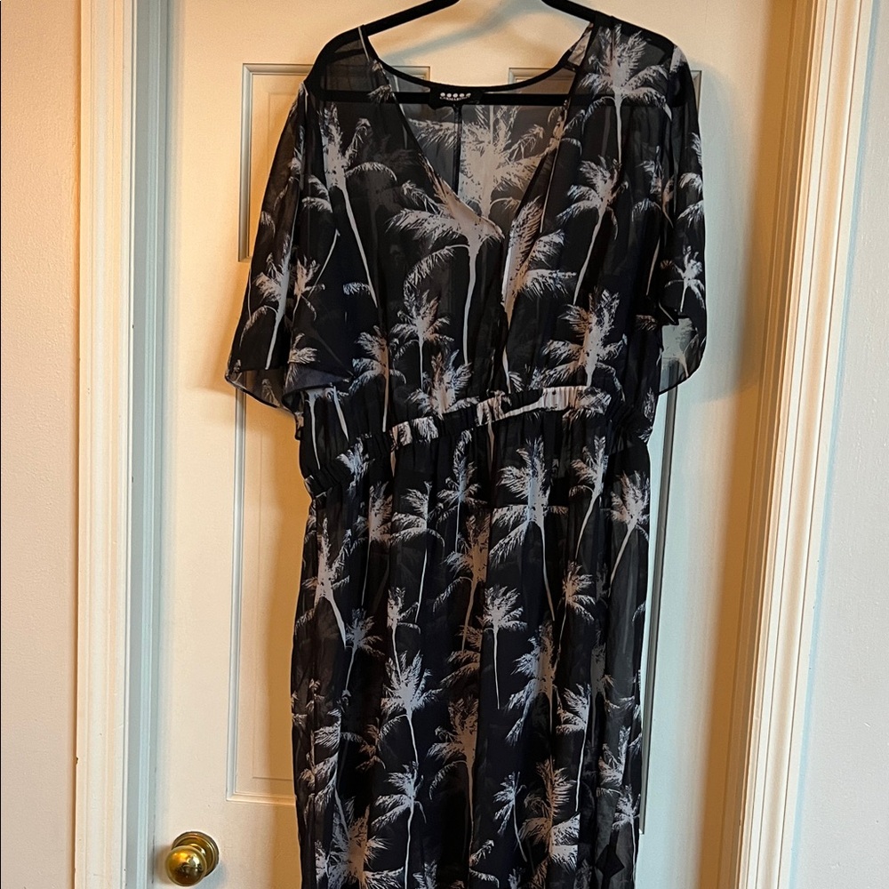 Carmakoma Tropical Black and White Swim Coverup